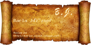 Barla József névjegykártya