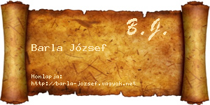 Barla József névjegykártya